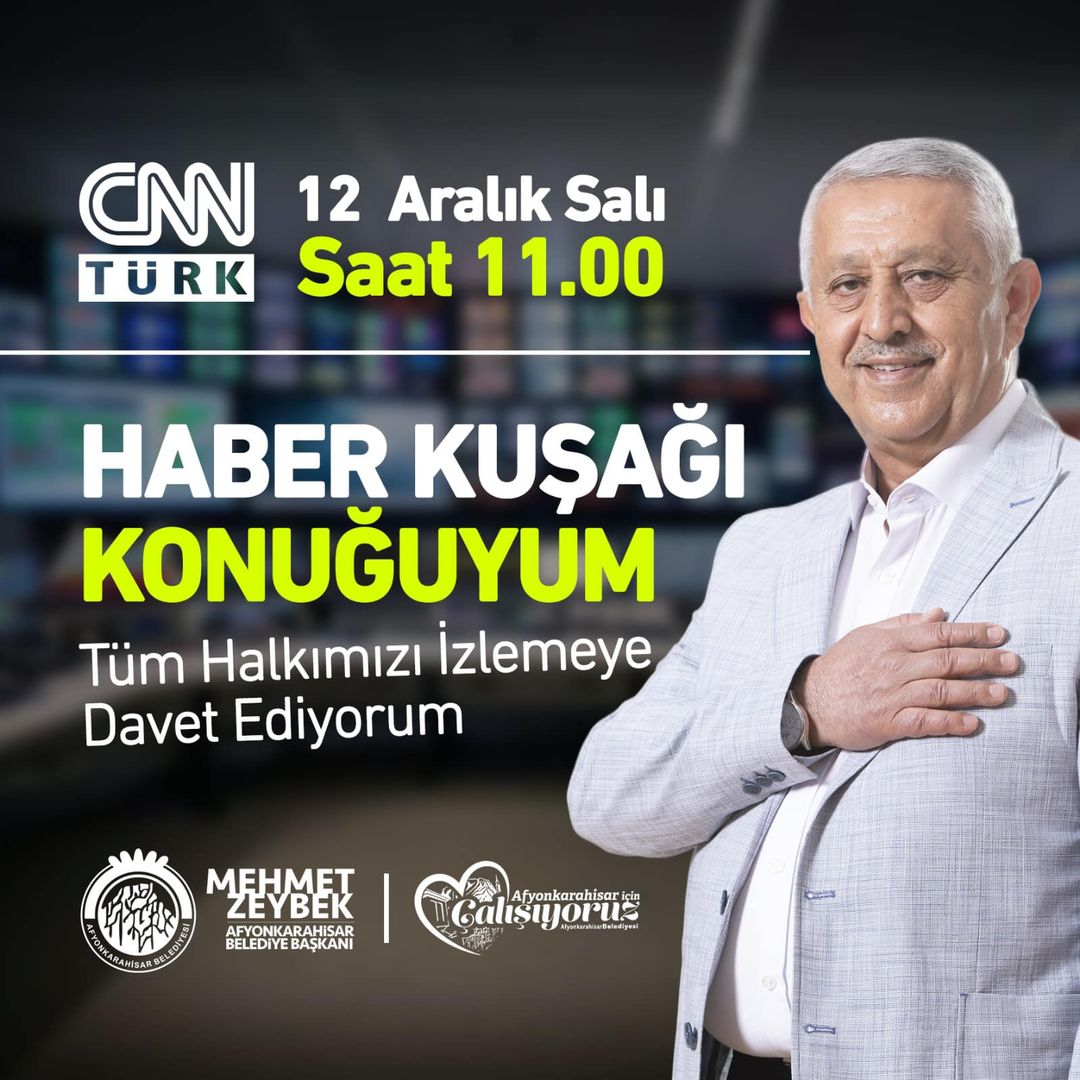 Afyonkarahisar Belediye Başkanı Mehmet Zeybek, Yarın Canlı Yayında Soruları Yanıtlayacak!