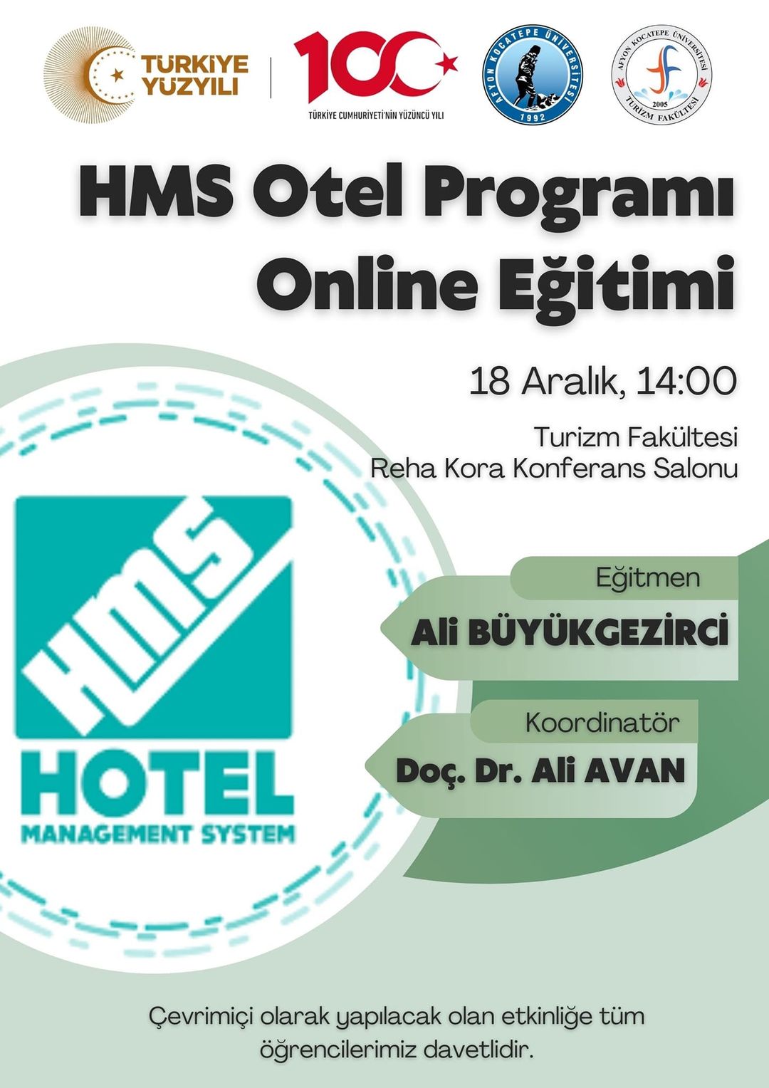 Afyon Kocatepe Üniversitesi, HMS Otel Programı ile turizm ve otelcilik sektöründe öncü olmayı hedefliyor.