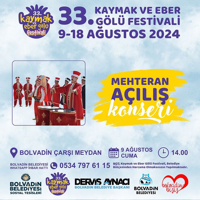 33. Kaymak ve Eber Gölü Festivali Geri Sayımı Başladı